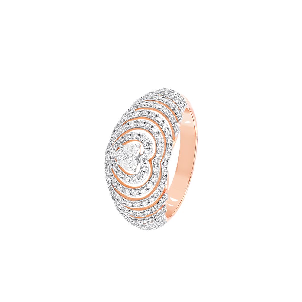 Resplendent Heart Shaped Rose Gold and Diamond Ring-Rings-ORG23010-D300XHB
