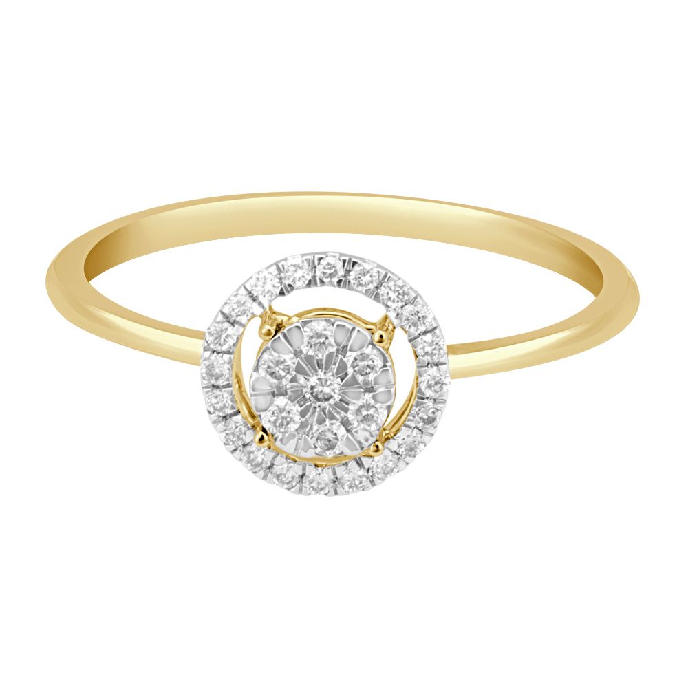 Round Gold and Diamond Ring-Rings-ORG23020