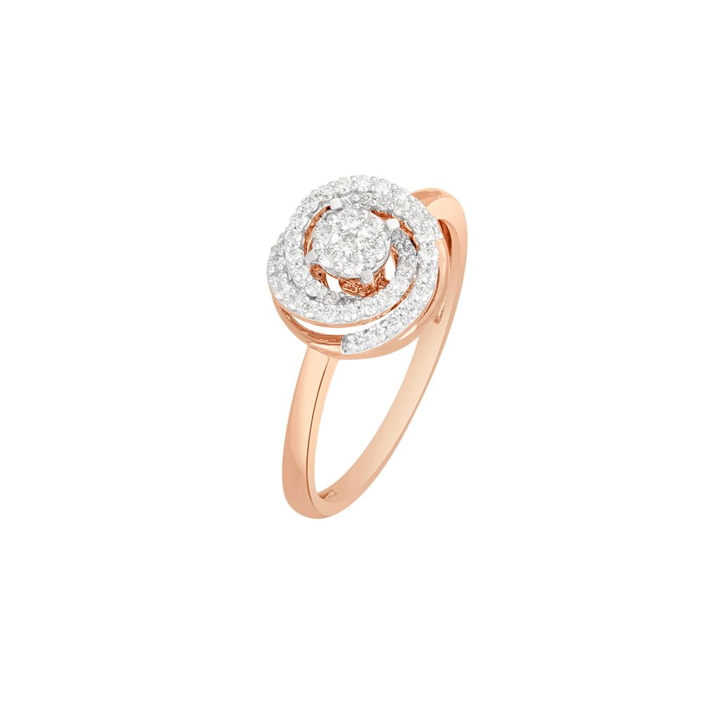 Unique Diamond Circle Ring in 18KT Rose Gold-Rings-ORG23024