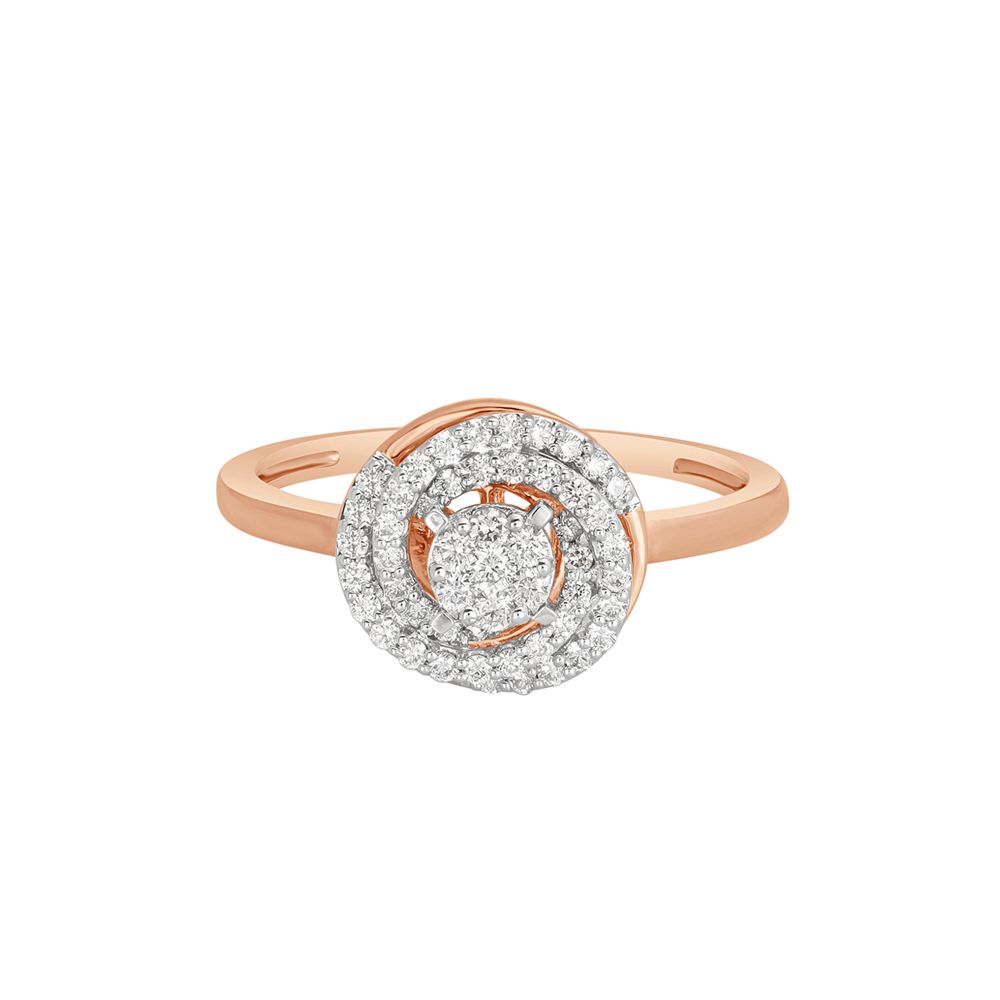 Unique Diamond Circle Ring in 18KT Rose Gold-Rings-ORG23024