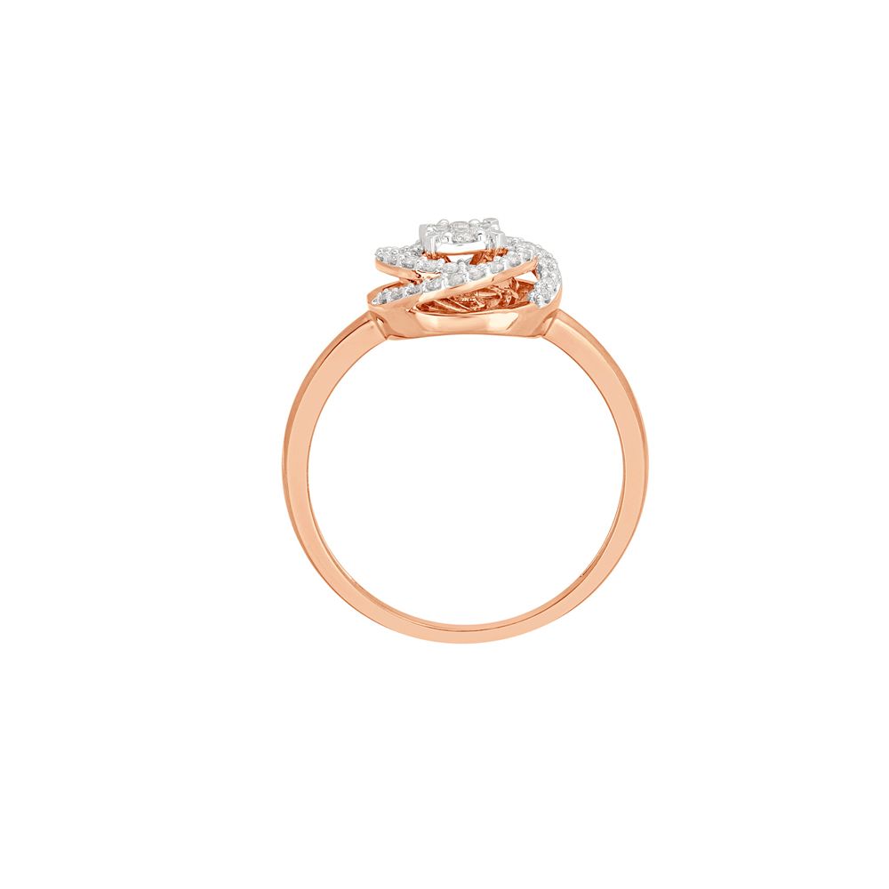 Unique Diamond Circle Ring in 18KT Rose Gold-Rings-ORG23024