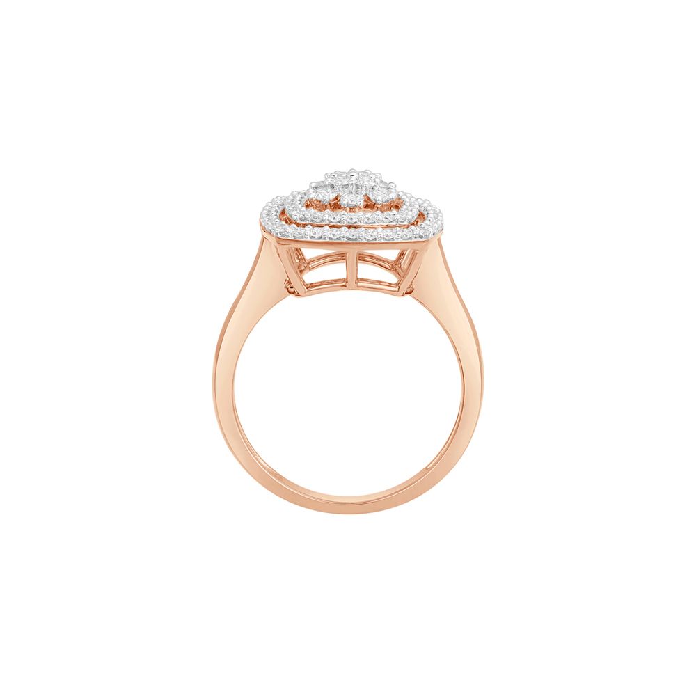 Square Design Ladies Diamond Finger Ring in 18KT Rose Gold-Rings-ORG23031