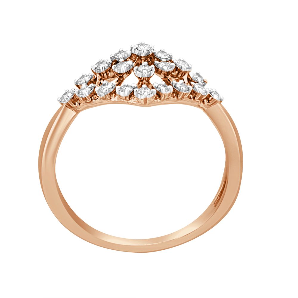 Net Patterned Diamond Finger Ring-Rings-ORG23033