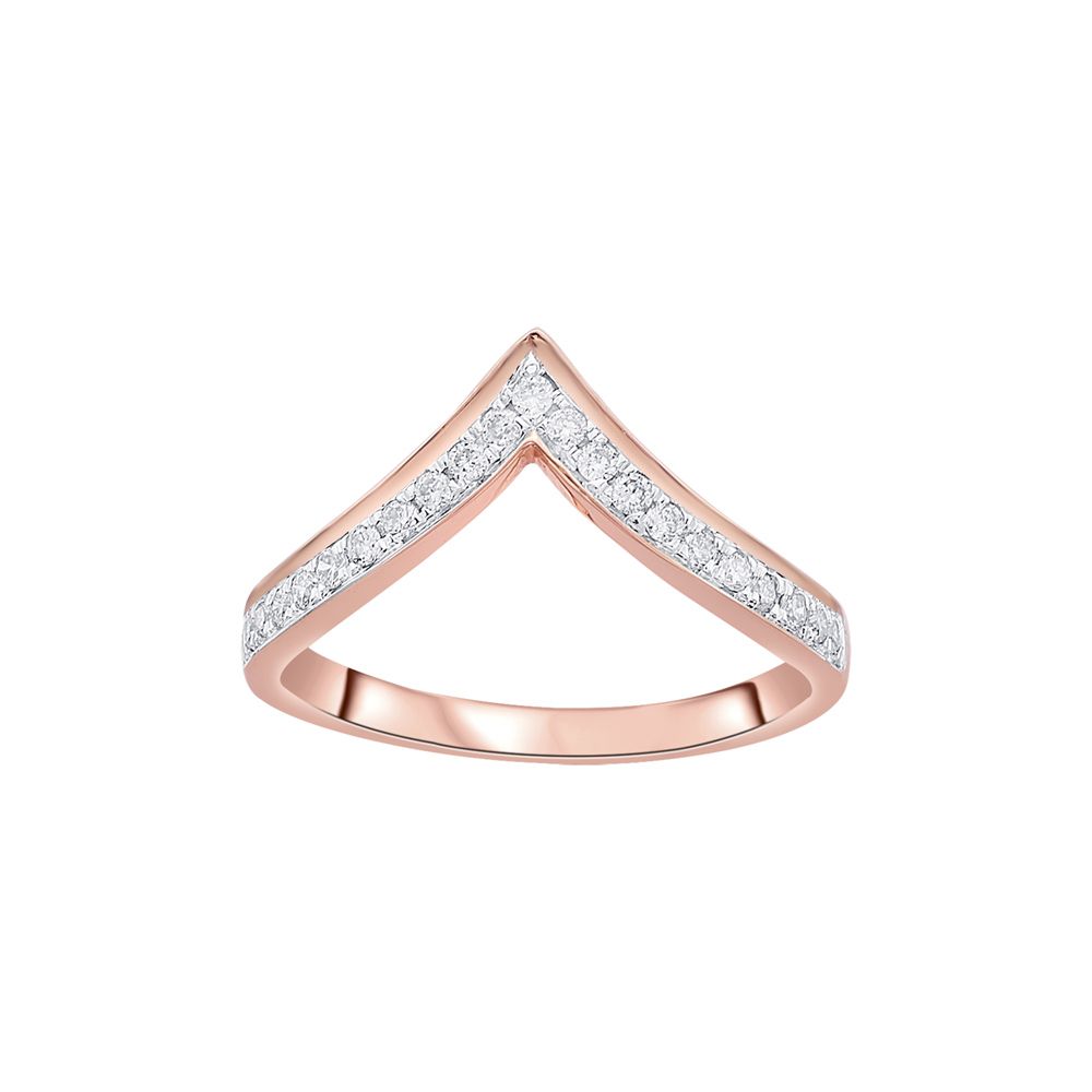 Charming 14KT Rose Gold and Diamond Finger Ring-Rings-ORG23034-D900XHC