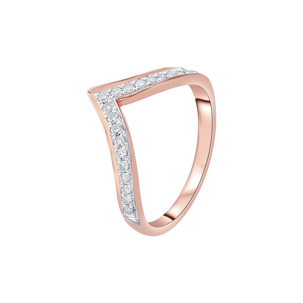 Charming 14KT Rose Gold and Diamond Finger Ring-Rings-ORG23034-D900XHC