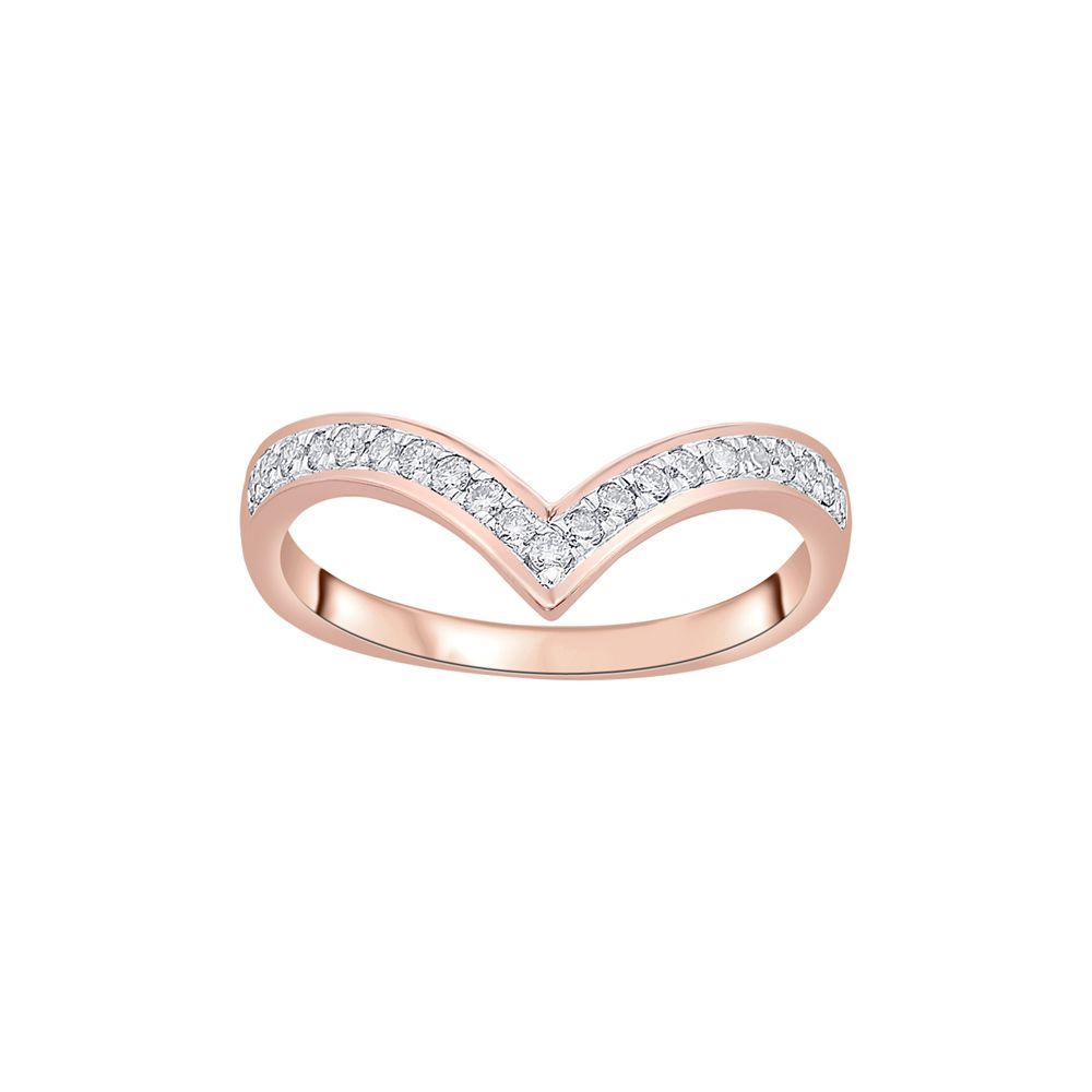 Charming 14KT Rose Gold and Diamond Finger Ring-Rings-ORG23034-D900XHC
