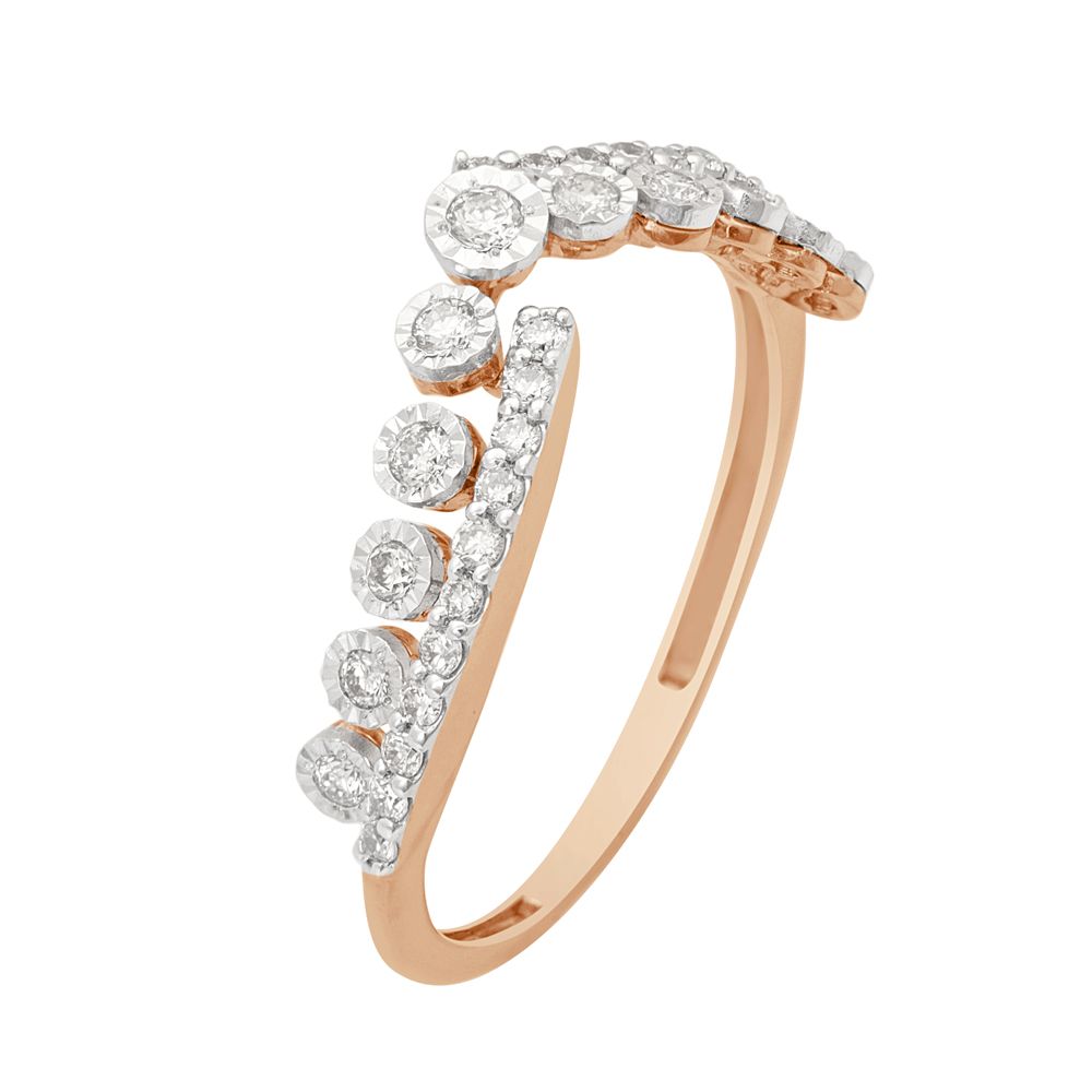 Elegant Curved Diamond Ring-Rings-ORG23035