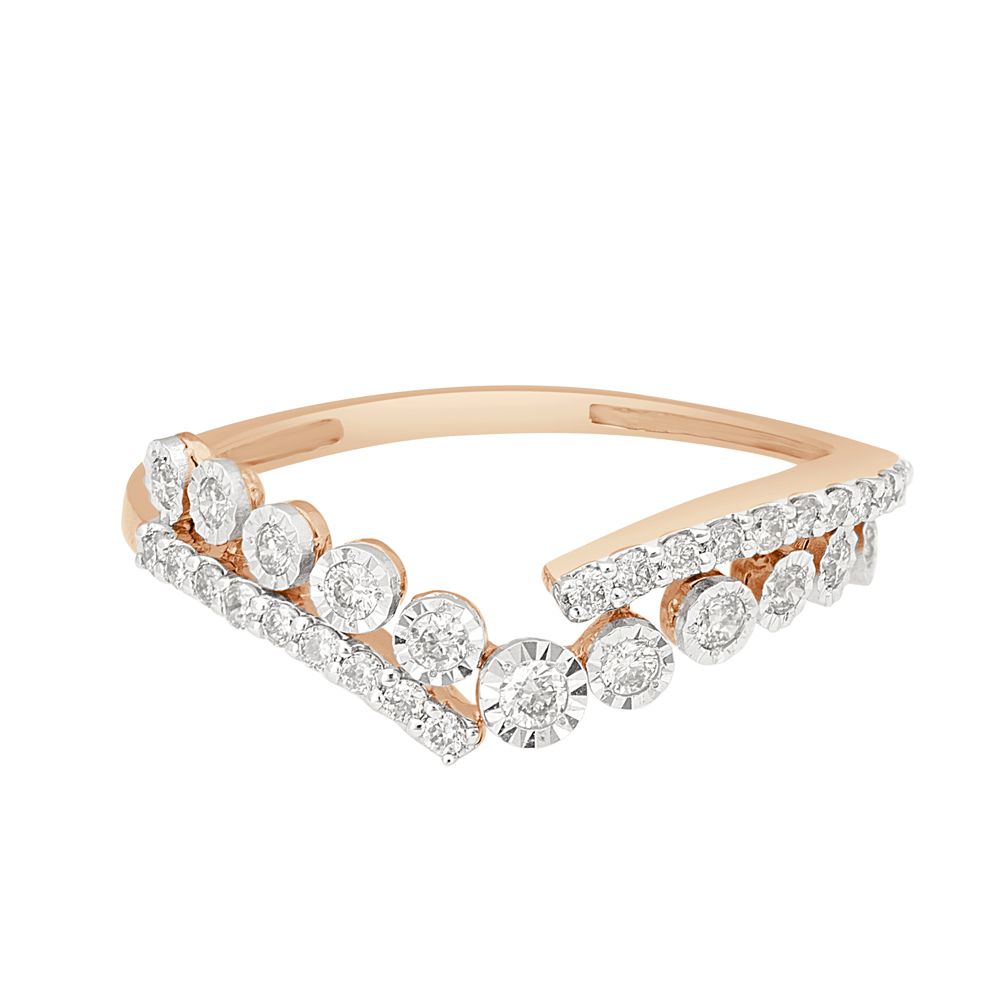 Elegant Curved Diamond Ring-Rings-ORG23035