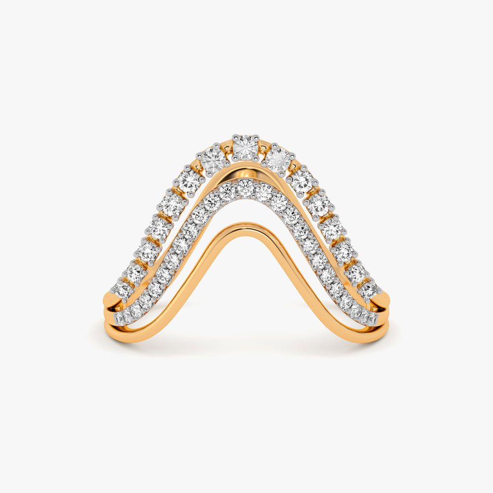 18KT Yellow Gold Diamond Finger Ring-Rings-ORG23036