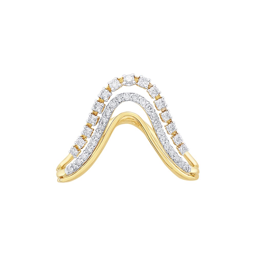 18KT Yellow Gold Diamond Finger Ring-Rings-ORG23036