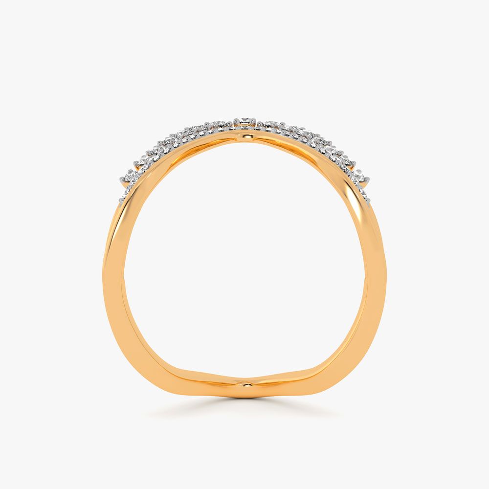 18KT Yellow Gold Diamond Finger Ring-Rings-ORG23036