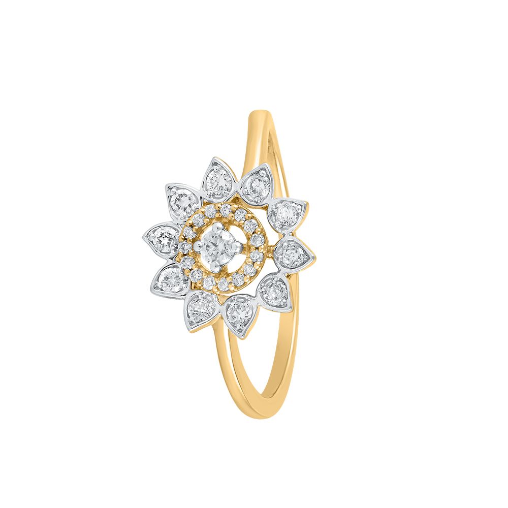 Floral Cocktail Diamond Finger Ring-All Jewellery-ORG23037