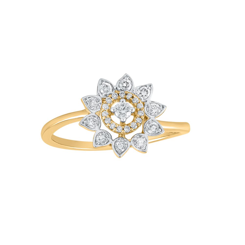 Floral Cocktail Diamond Finger Ring-All Jewellery-ORG23037