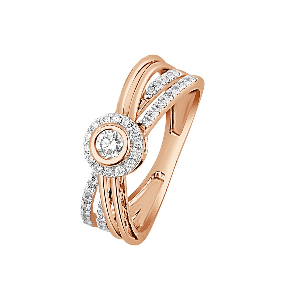 Bow Designer Diamond Ring in 18KT Rose Gold-Rings-ORG23044