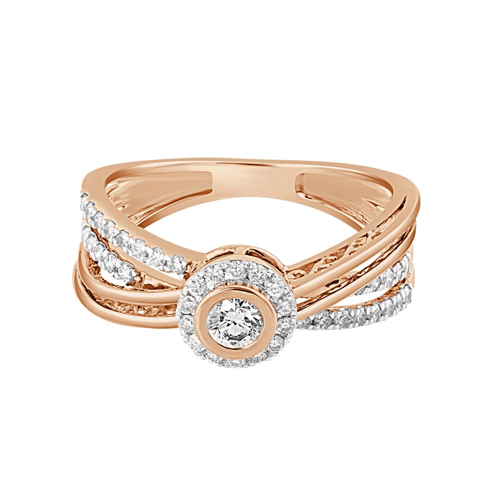 Bow Designer Diamond Ring in 18KT Rose Gold-Rings-ORG23044