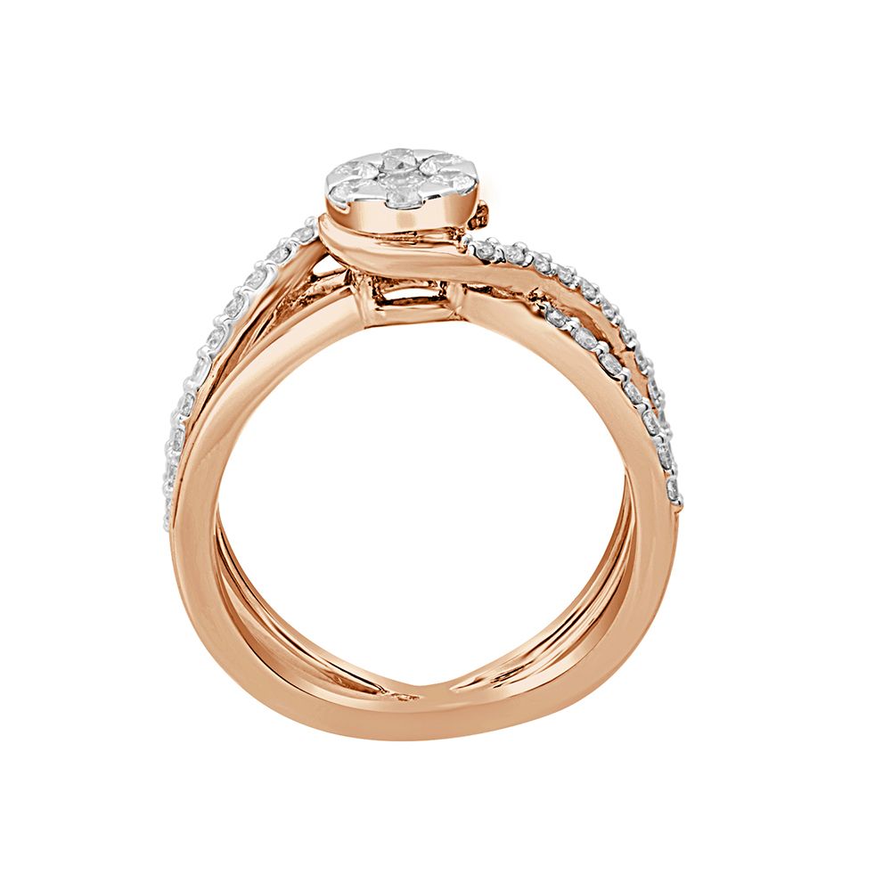 Bow Designer Diamond Ring in 18KT Rose Gold-Rings-ORG23044