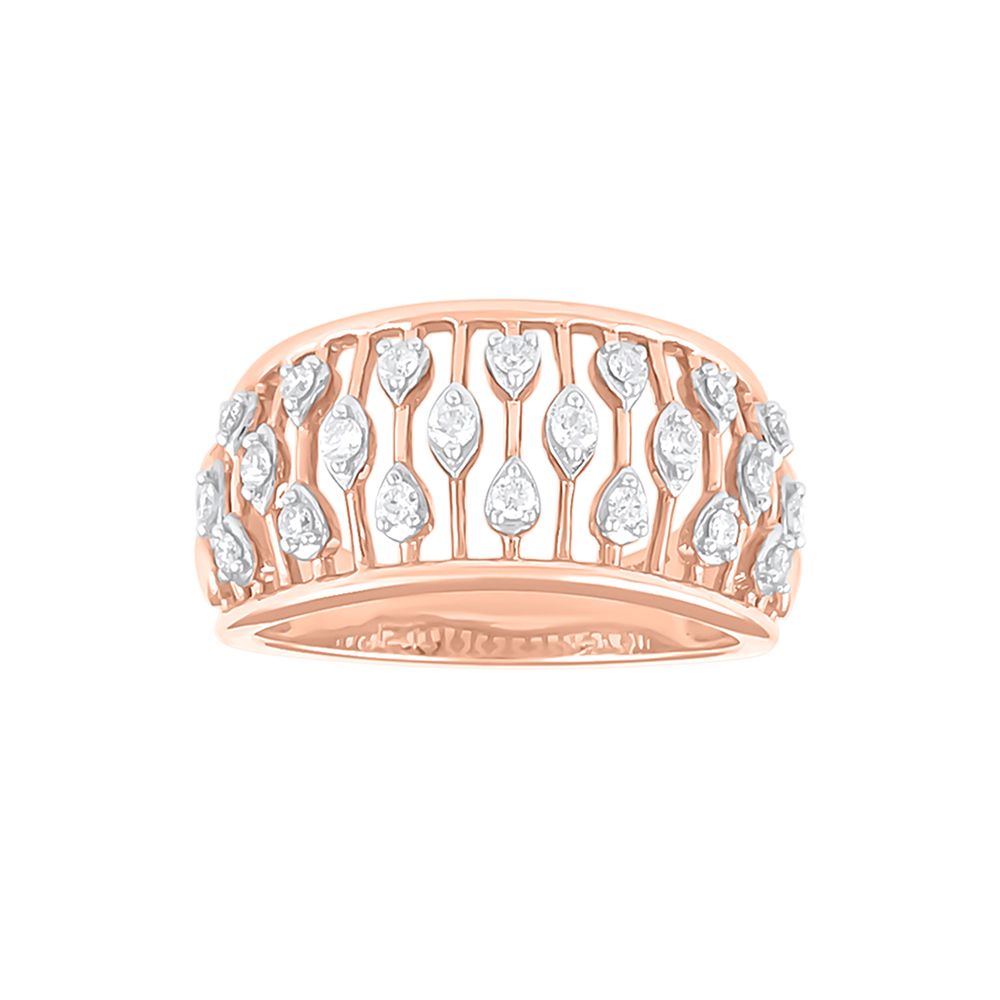 Dazzling Affection Rose Gold And Diamond Ring-Rings-ORG23047