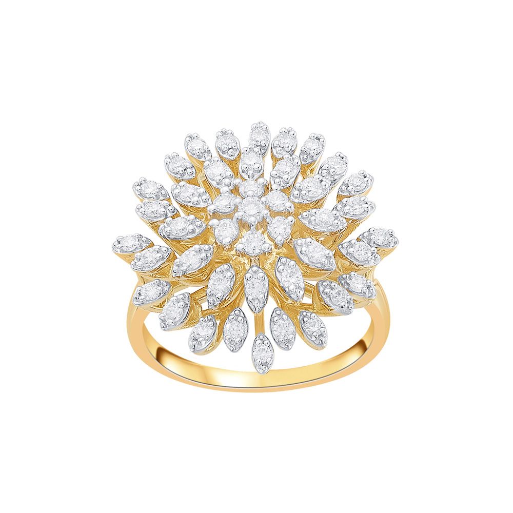 Elaborate Diamond Finger Ring in 18KT Yellow Gold-Rings-ORG23048