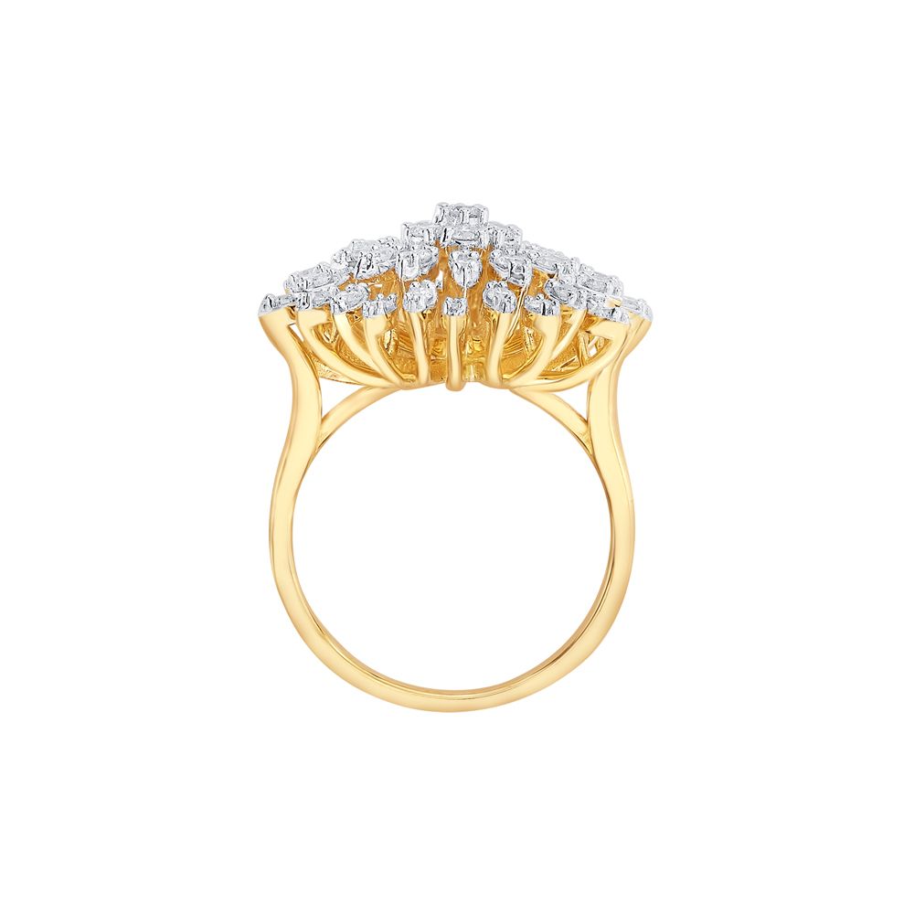 Elaborate Diamond Finger Ring in 18KT Yellow Gold-Rings-ORG23048