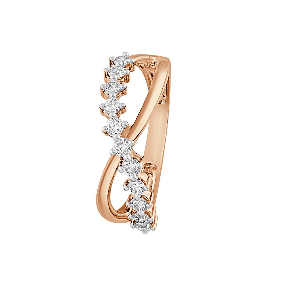 Bow Design Diamond and Gold Finger Ring-Rings-ORG23049