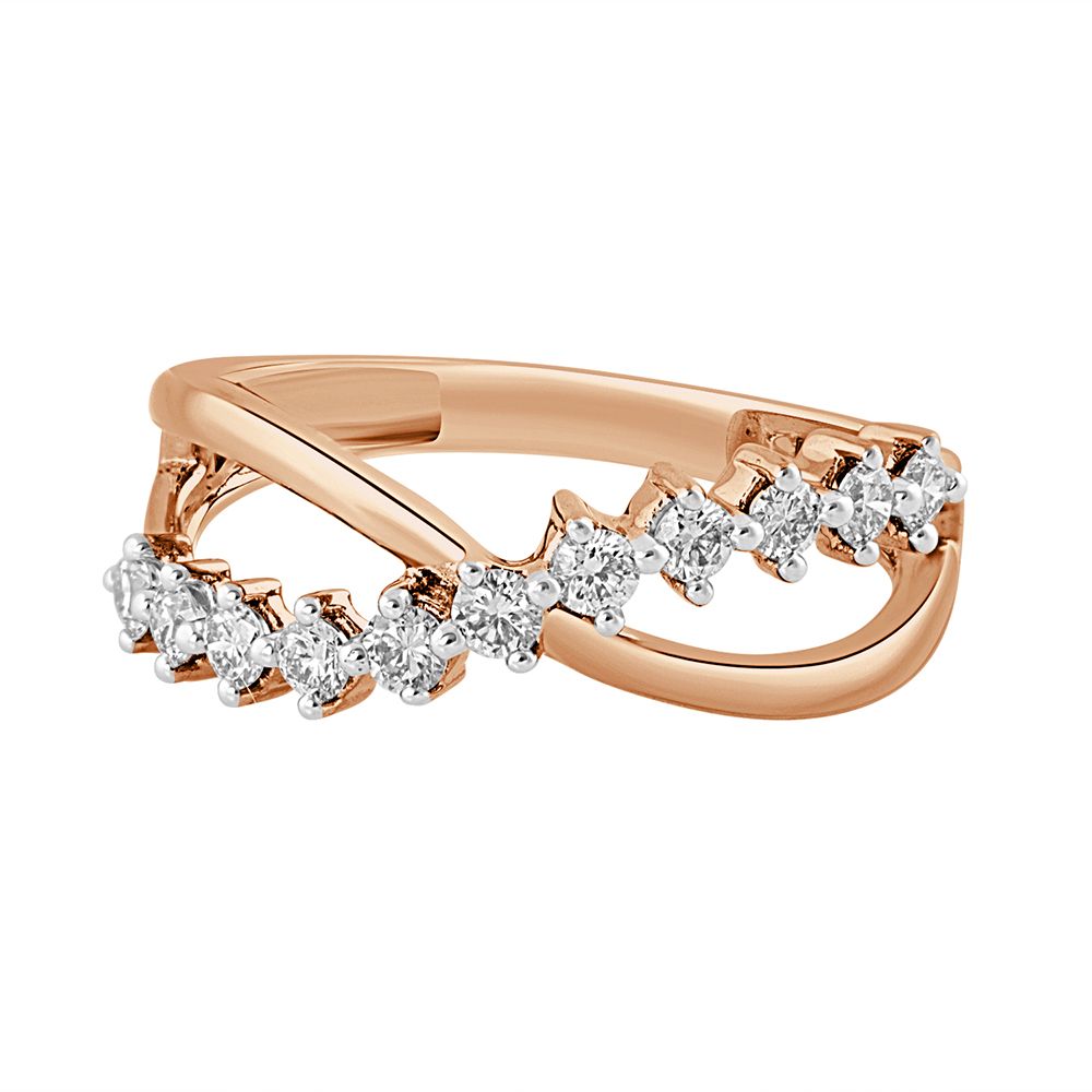 Bow Design Diamond and Gold Finger Ring-Rings-ORG23049