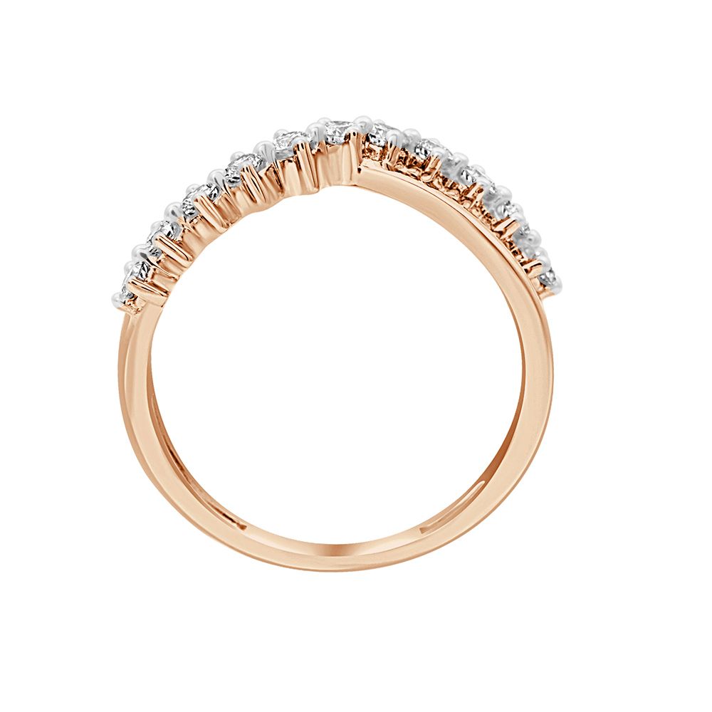 Bow Design Diamond and Gold Finger Ring-Rings-ORG23049