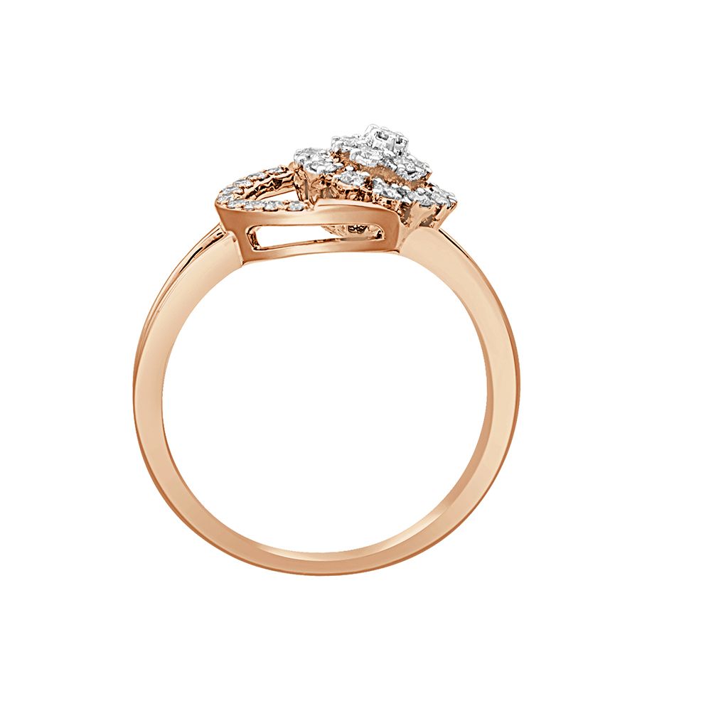 Round Designer 18KT Rose Gold and Diamond Finger Ring-Rings-ORG23055