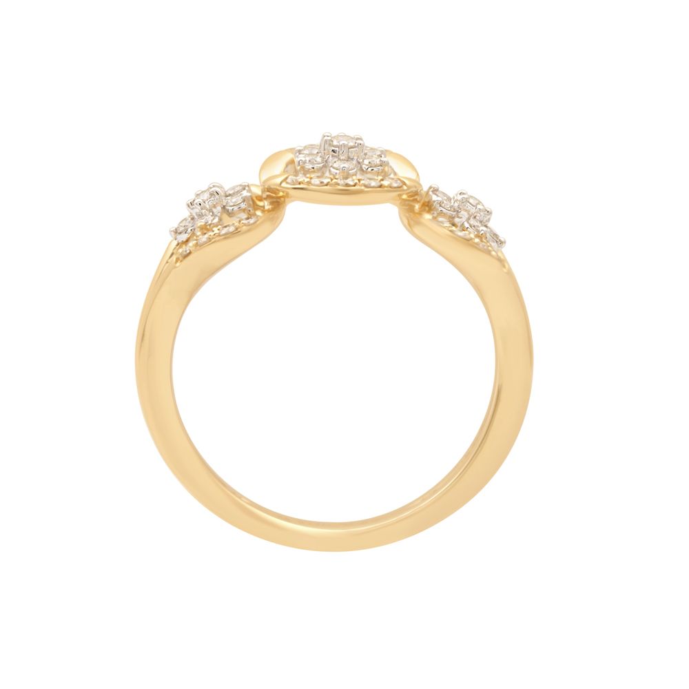 Crown Design Diamond Finger Ring in 18KT Yellow Gold-Rings-ORG23059-D400RJB