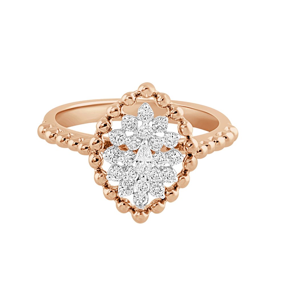 Cluster Diamond Rose Gold Ring-Rings-ORG23060