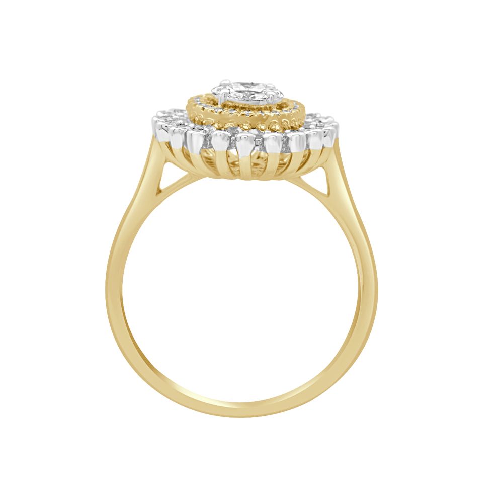 Circular Diamond and Gold Finger Ring-Rings-ORG23062