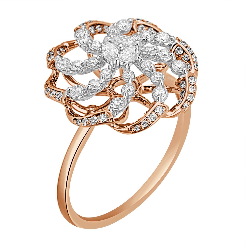 Floral Rush Diamond Ring-Rings-ORG23063