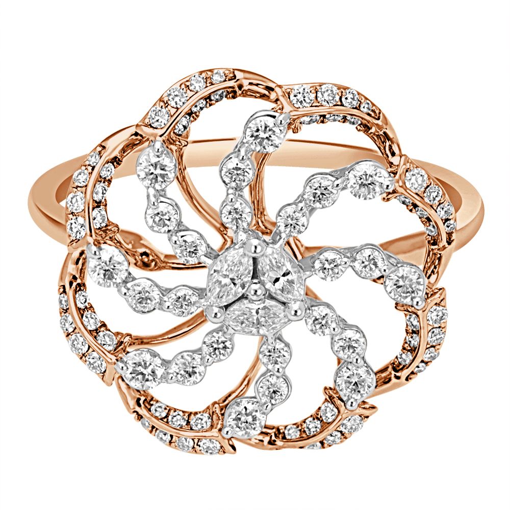 Floral Rush Diamond Ring-Rings-ORG23063