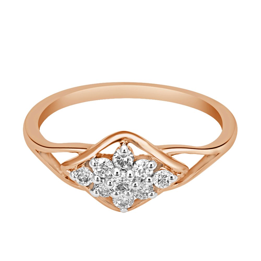 Sophisticated Glossy Gold Diamond Ring-Rings-ORG23065