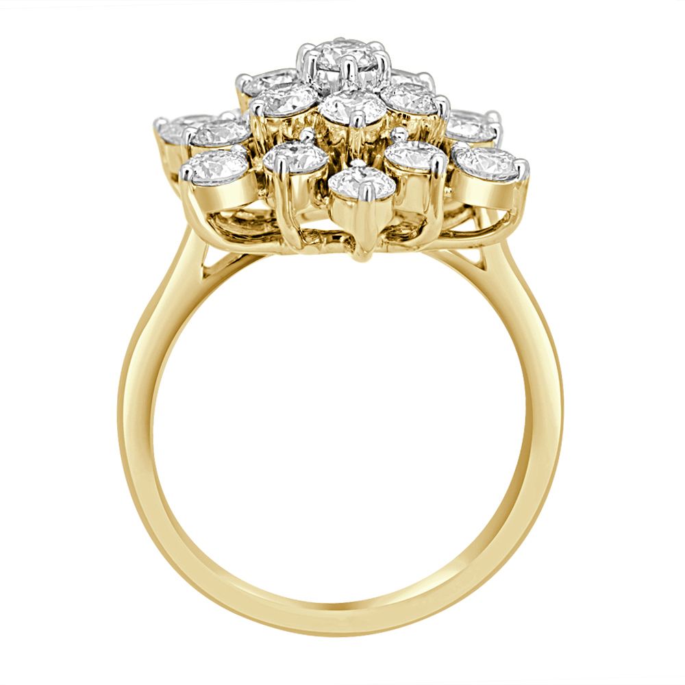 Flower Burst Crown Star Diamond Finger Ring-Rings-ORG23069