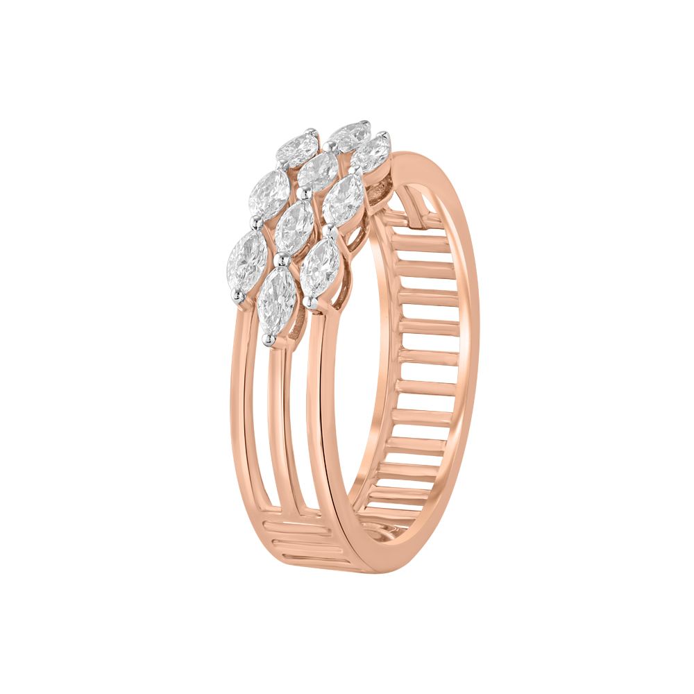 Dazzling Finger Ring in 18Kt Rose Gold-Rings-ORG23077