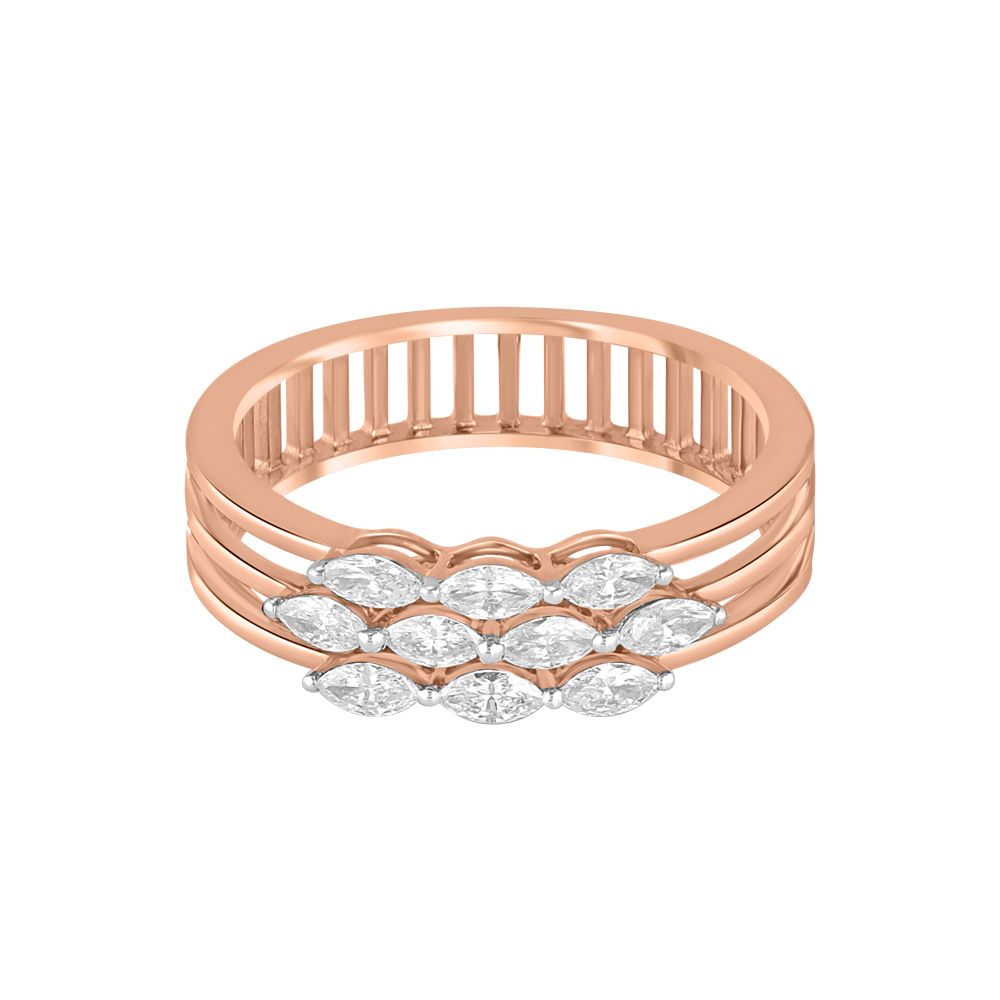 Dazzling Finger Ring in 18Kt Rose Gold-Rings-ORG23077