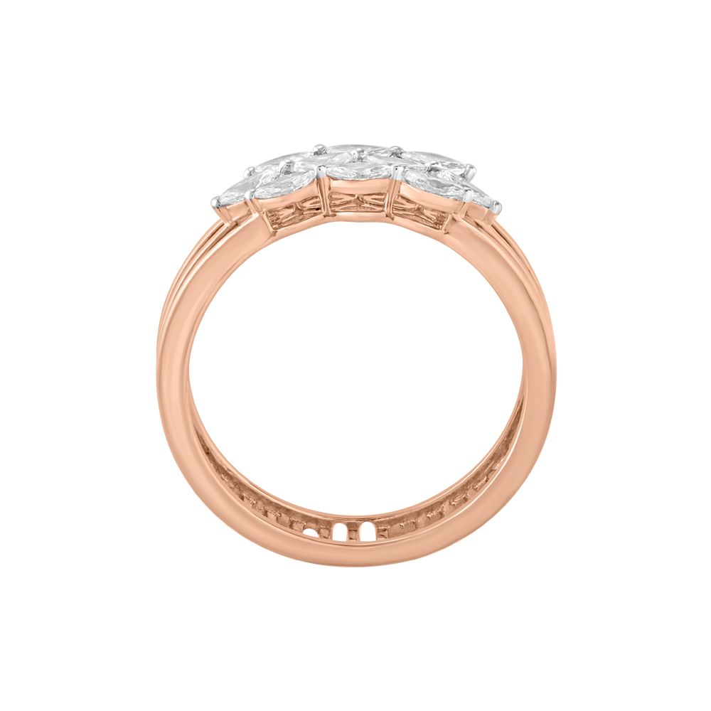 Dazzling Finger Ring in 18Kt Rose Gold-Rings-ORG23077