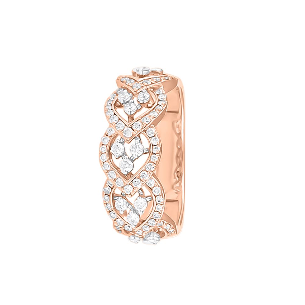 Alluring Leaf Design Diamond Finger Band-Rings-ORG23078