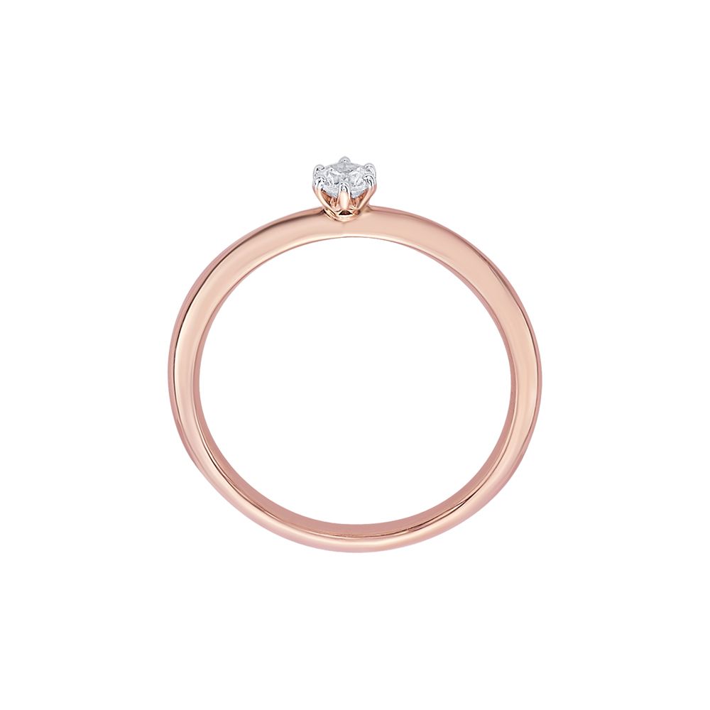 Exquisite 18KT Rose Gold Solitaire Diamond Ring-Rings-ORG23081