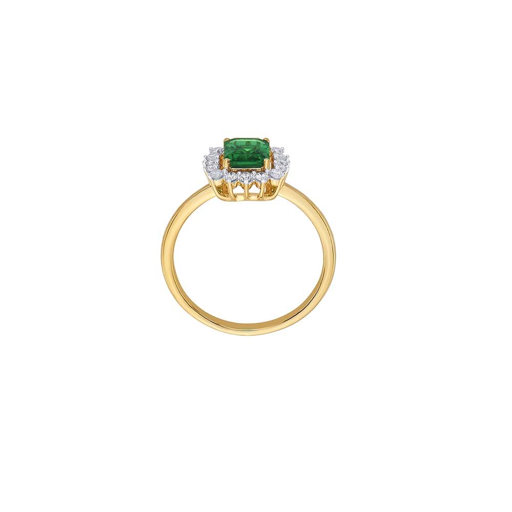Spangled Emerald Halo Ring-Rings-ORG23E21
