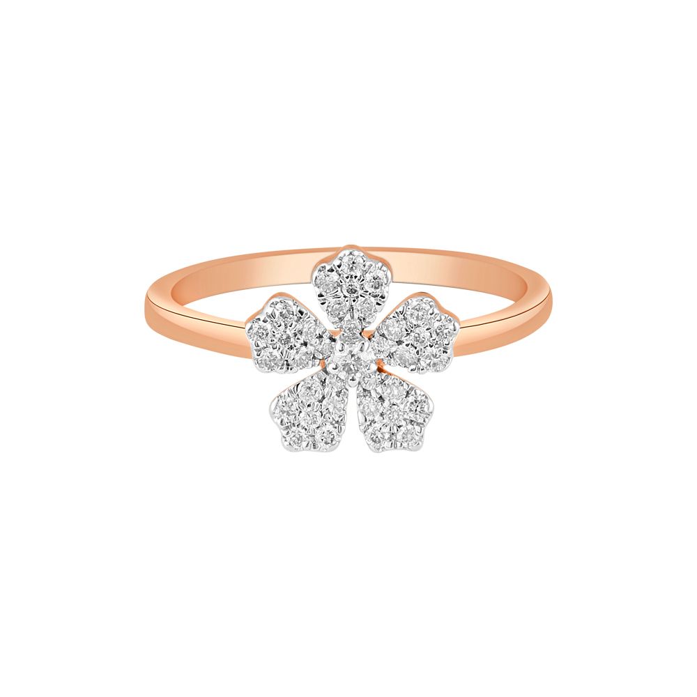Charming Floral Diamond Finger Ring-Fathers day-ORG23E23