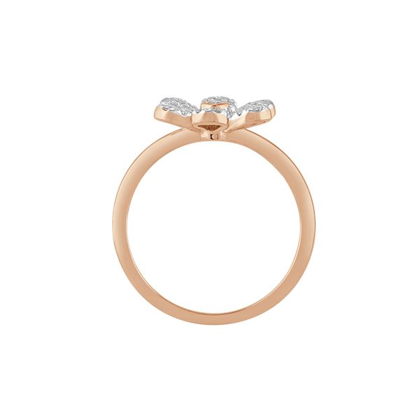 Cherished Rose Gold Floral Finger Ring-Diamond-ORG23E24