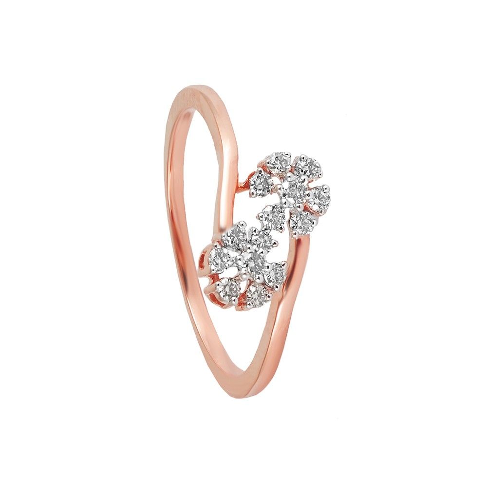 Effulgent Floral Diamond Rose Gold Ring-Rings-ORG23K01