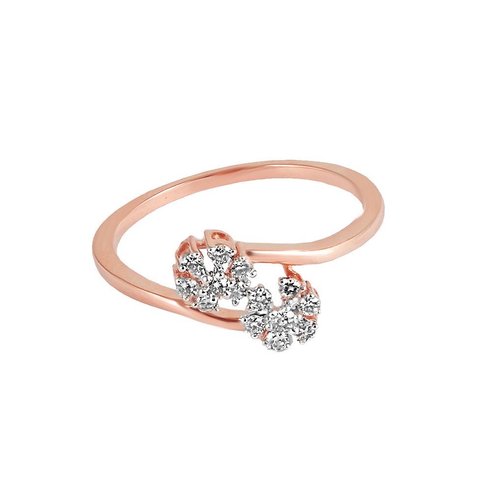Effulgent Floral Diamond Rose Gold Ring-Rings-ORG23K01