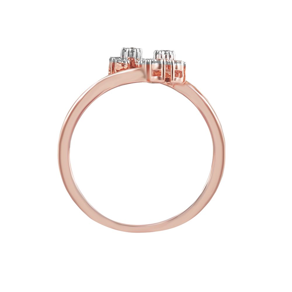 Effulgent Floral Diamond Rose Gold Ring-Rings-ORG23K01