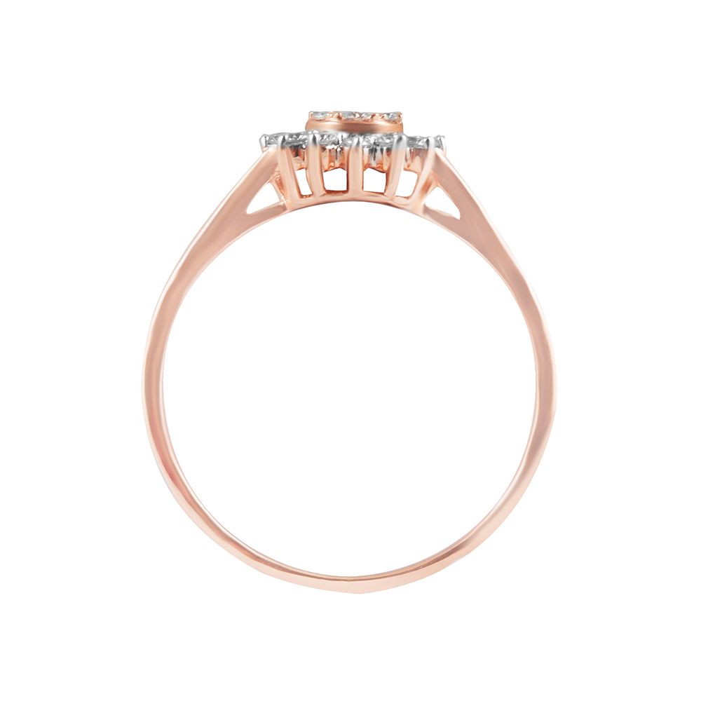 Lustrous Floral Diamond Rose Gold Ring-Rings-ORG23K05