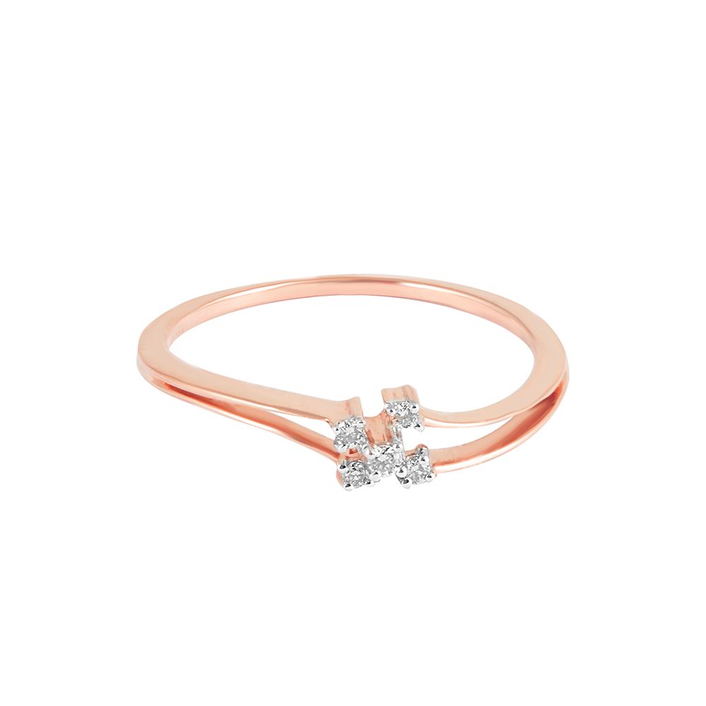 Charming Diamond Rose Gold Ring-Rings-ORG23K13