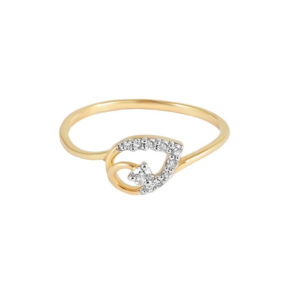 Sophisticated Diamond Yellow Gold Ring-Rings-ORG23K20