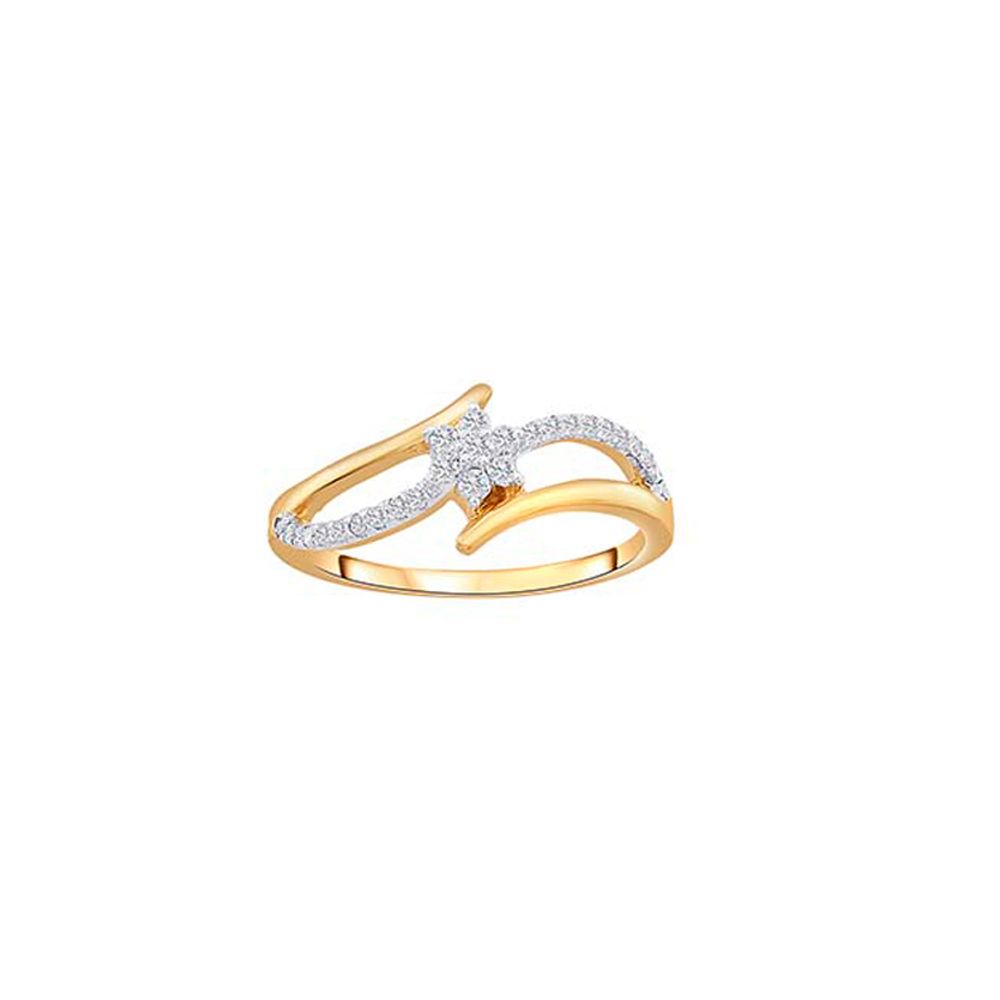 Celestial Sparkle Yellow Gold Diamond Ring-Rings-ORG23K27