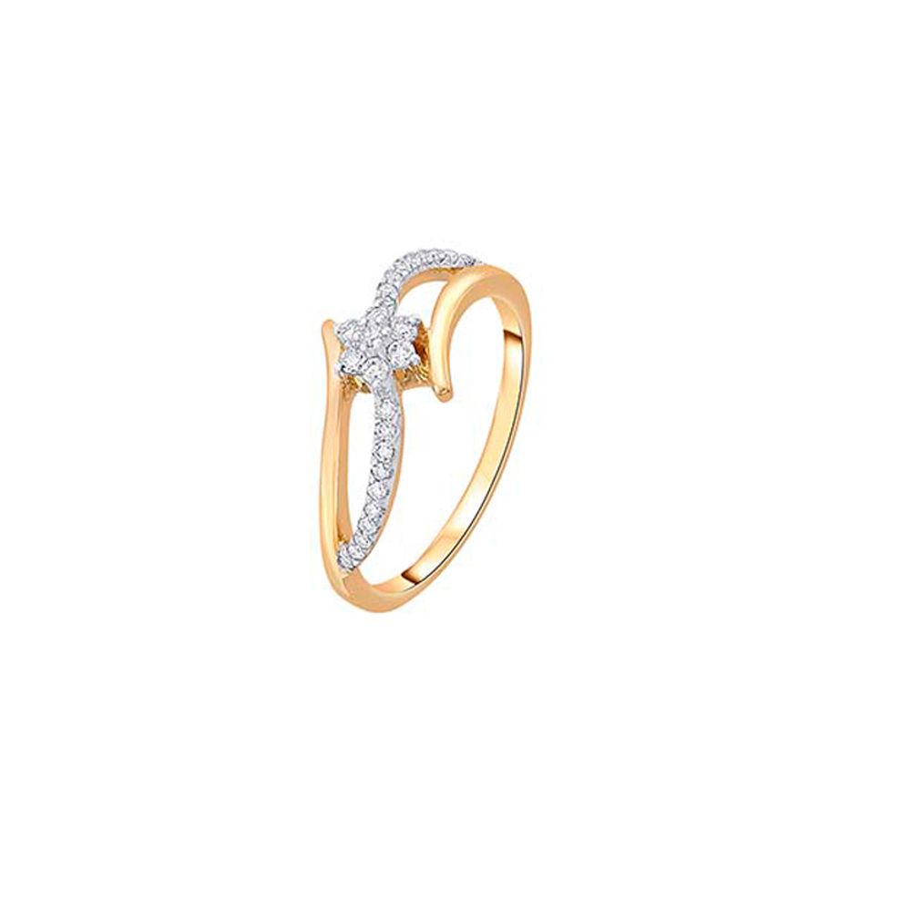Celestial Sparkle Yellow Gold Diamond Ring-Rings-ORG23K27
